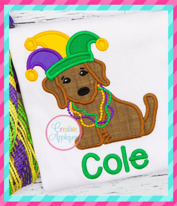 Mardi Gras Dog Applique