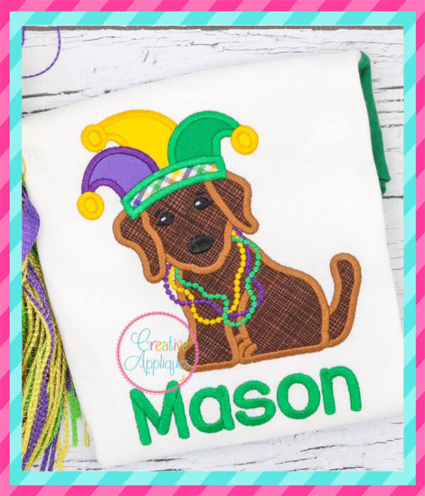 Mardi Gras Dog Applique - Image 4