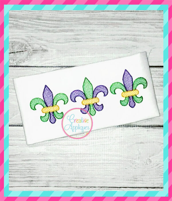 Sketch Fleur de Lis Trio Embroidery - Image 2