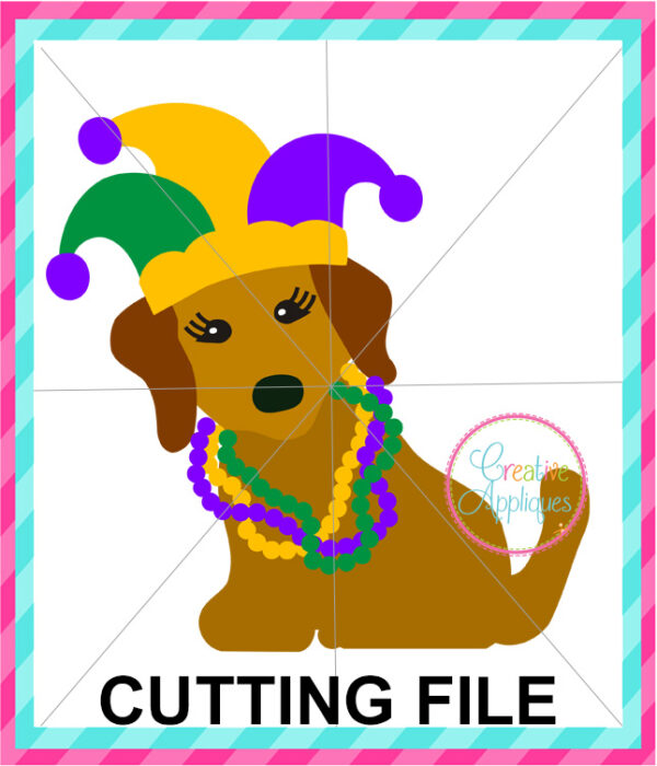 Mardi Gras Girl Dog Cutting File