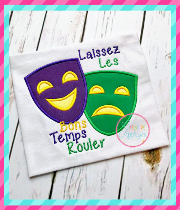 Mardi Gras Masks Applique - Image 3