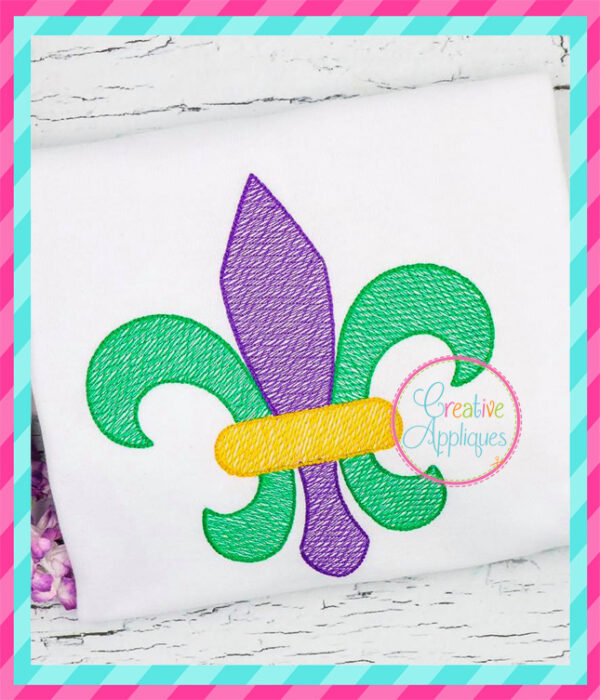 Sketch Fleur de Lis Embroidery