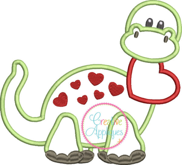 Valentine Dinosaur Applique - Image 2