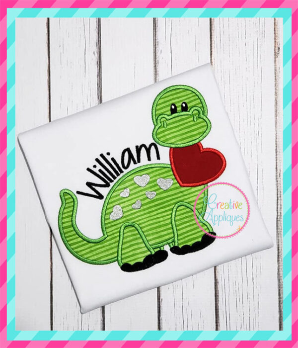 Valentine Dinosaur Applique