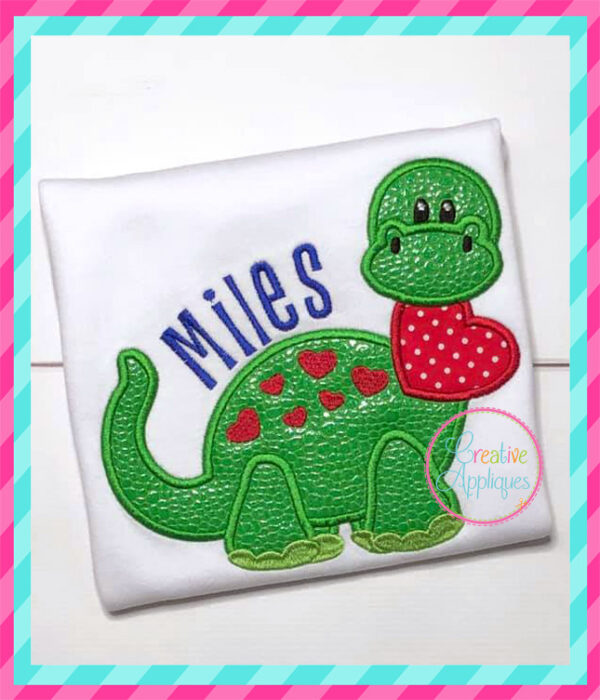 Valentine Dinosaur Applique - Image 5