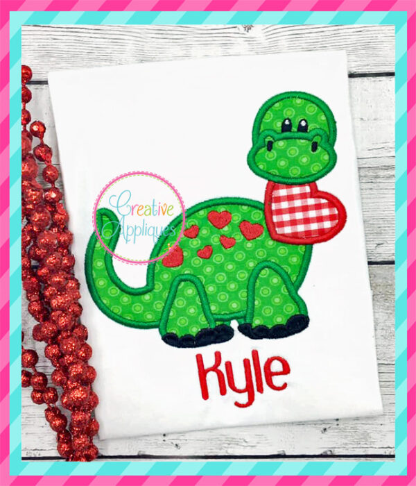 Valentine Dinosaur Applique - Image 3