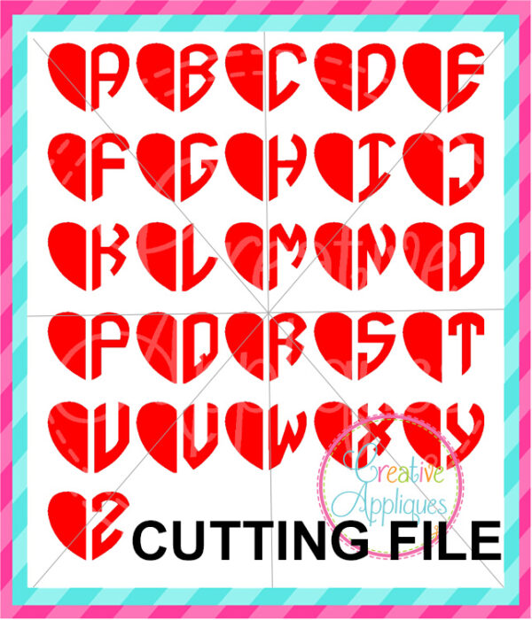 Heart Alphabet Cutting File - Image 2