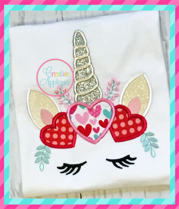 Valentine Unicorn Applique - Image 3