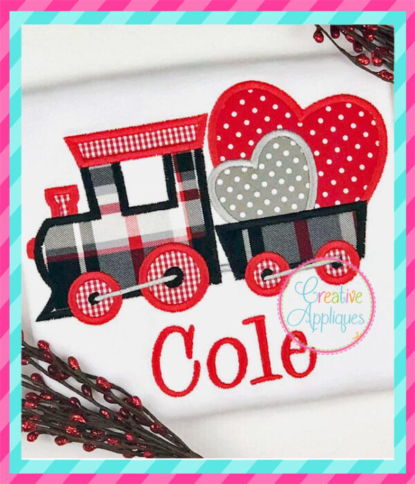 Train Hearts Applique - Image 3