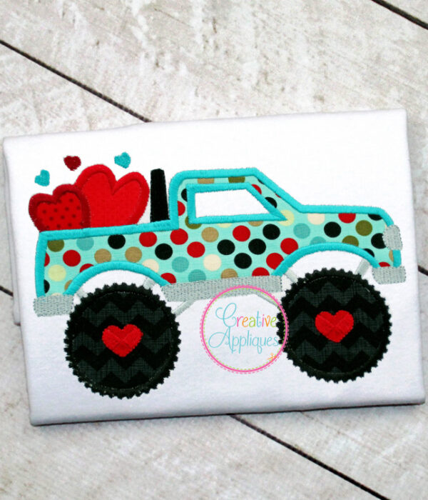 Valentine Monster Truck Applique - Image 4