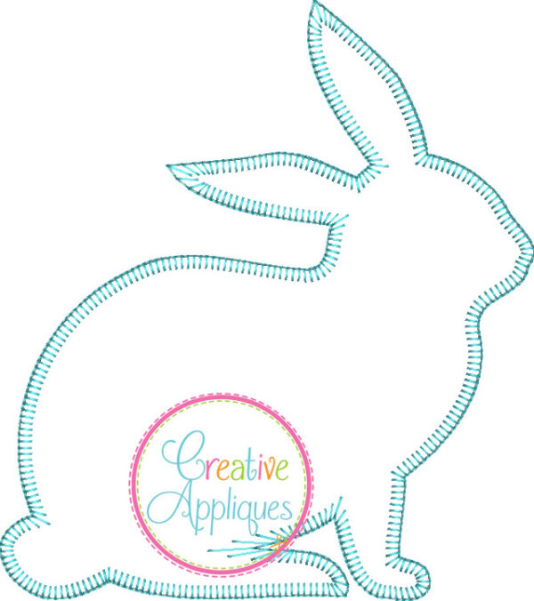 Blanket Stitch Silhouette Rabbit Applique - Image 2