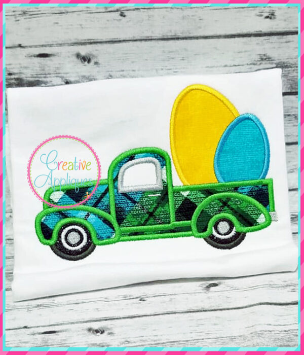 Antique Truck Easter Eggs Applique - Image 4