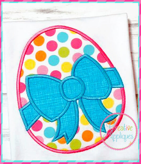 Easter Egg with Bow Applique