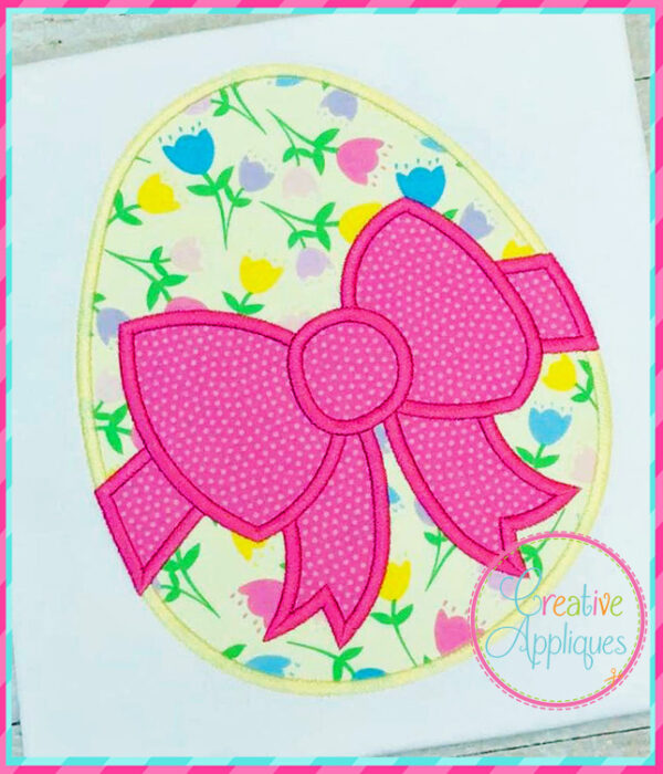 Easter Egg with Bow Applique - Image 3