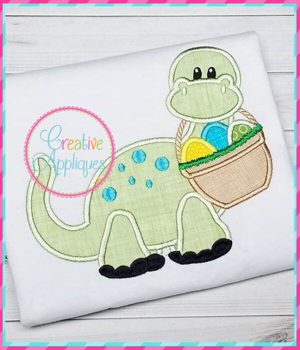 Dinosaur Easter Eggs Basket Applique - Image 5