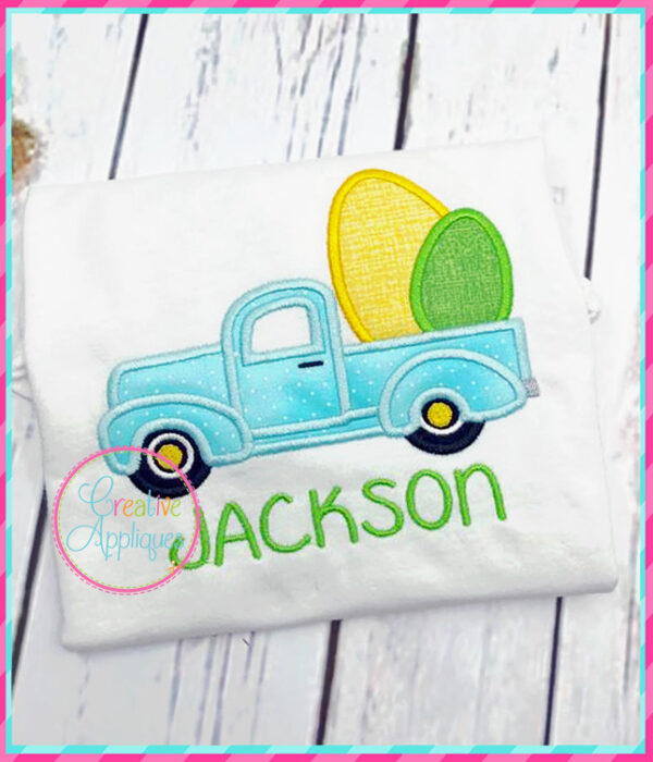 Antique Truck Easter Eggs Applique - Image 3