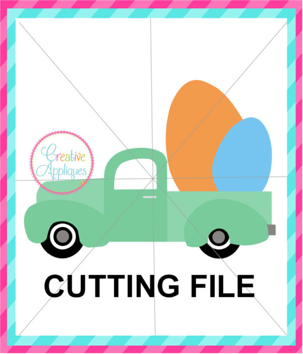 Antique Truck with Easter Eggs Cutting File