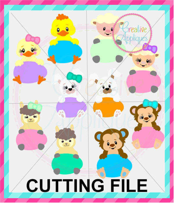 Easter Animals with Eggs Cutting File