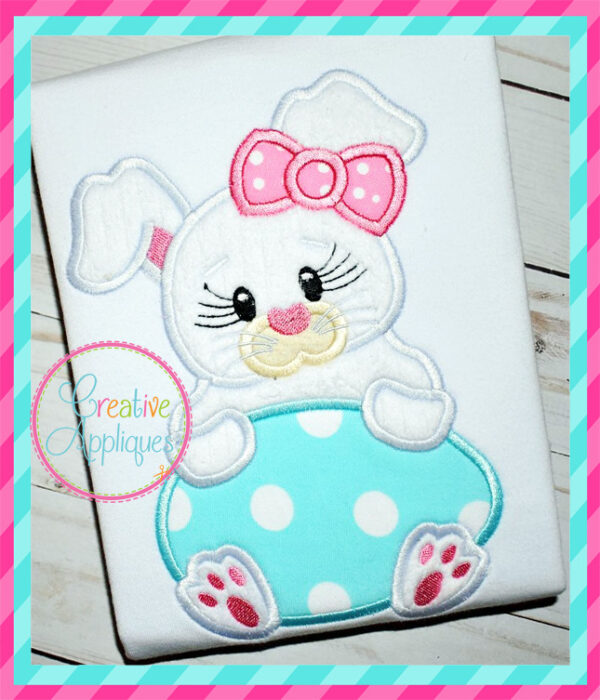 Girl Rabbit Egg Applique