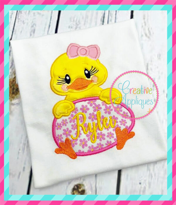 Girl Chick Egg Applique - Image 5