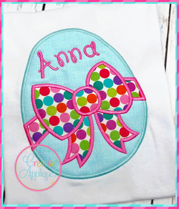 Easter Egg with Bow Applique - Image 7