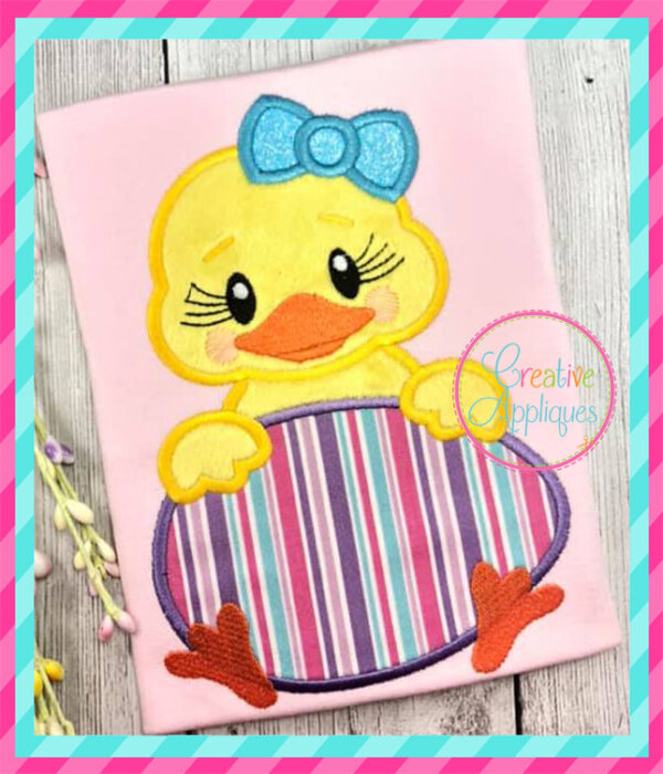 Girl Chick Egg Applique