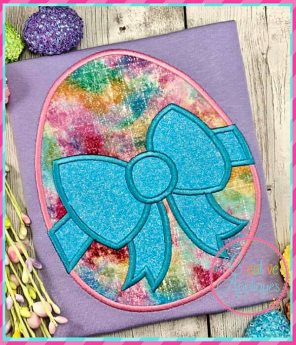 Easter Egg with Bow Applique - Image 4