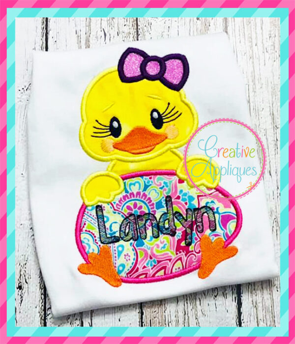 Girl Chick Egg Applique - Image 6