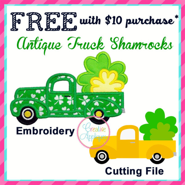 Truck Shamrock Applique + SVG cut file