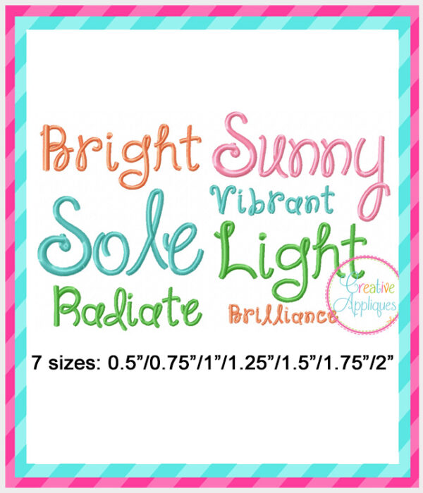 Shine Your Light Embroidery Font - Image 2