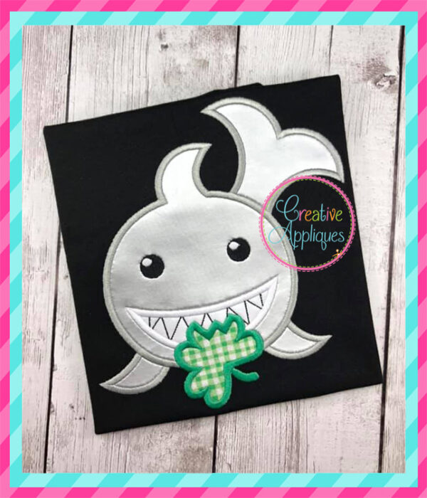 Shark Shamrock Applique - Image 3