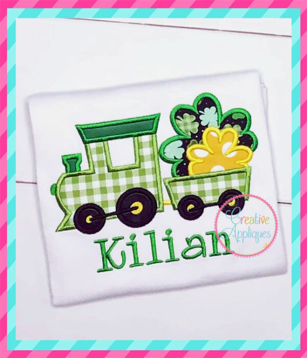 Train Shamrocks Applique - Image 3