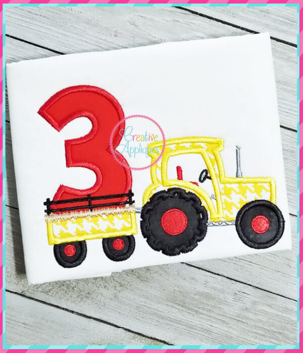 Birthday Tractor Applique Set - Image 6