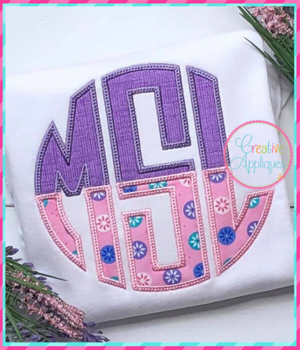 Split 3 Letter Circle Applique Alphabet