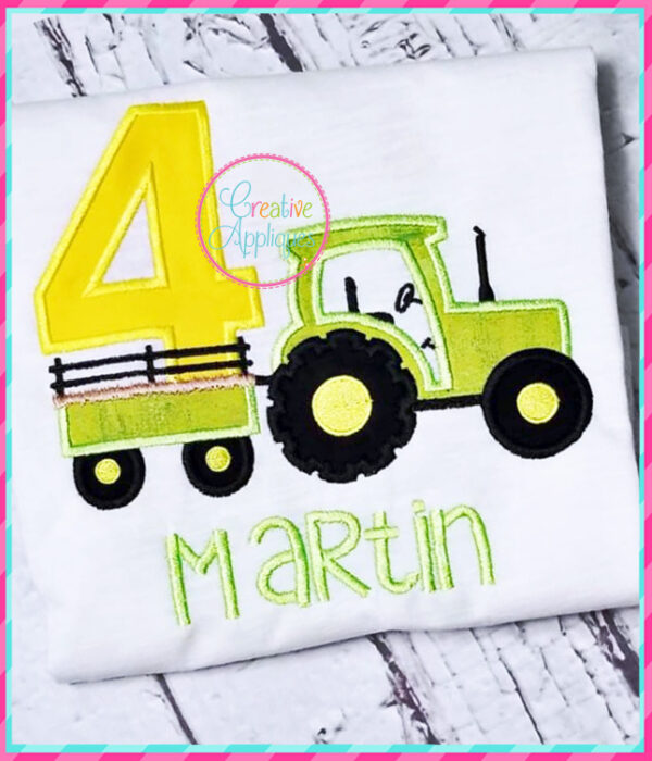 Birthday Tractor Applique Set - Image 7