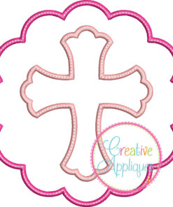 Scalloped Cross Applique Tee