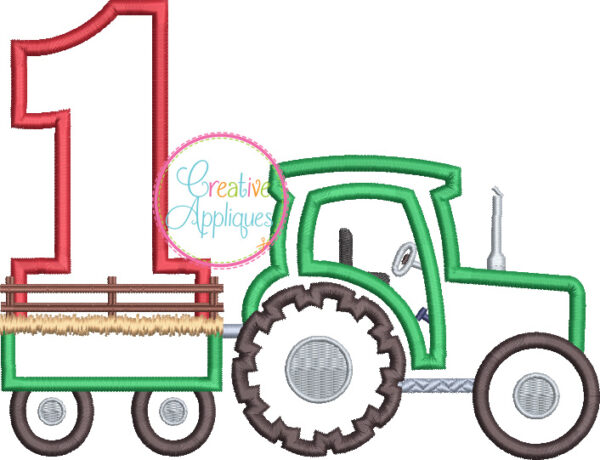 Birthday Tractor Applique Set - Image 3