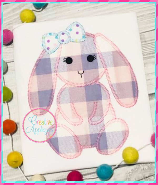 Blanket Stitch Flopped Eared Girl Rabbit Applique - Image 10