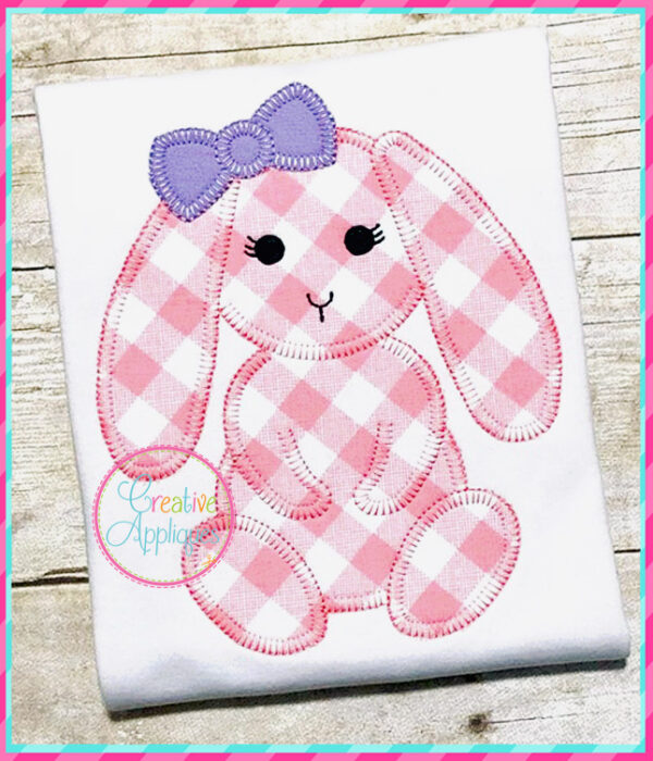 Blanket Stitch Flopped Eared Girl Rabbit Applique - Image 7