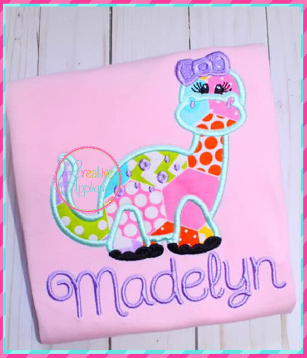 Dinosaur Girl Applique