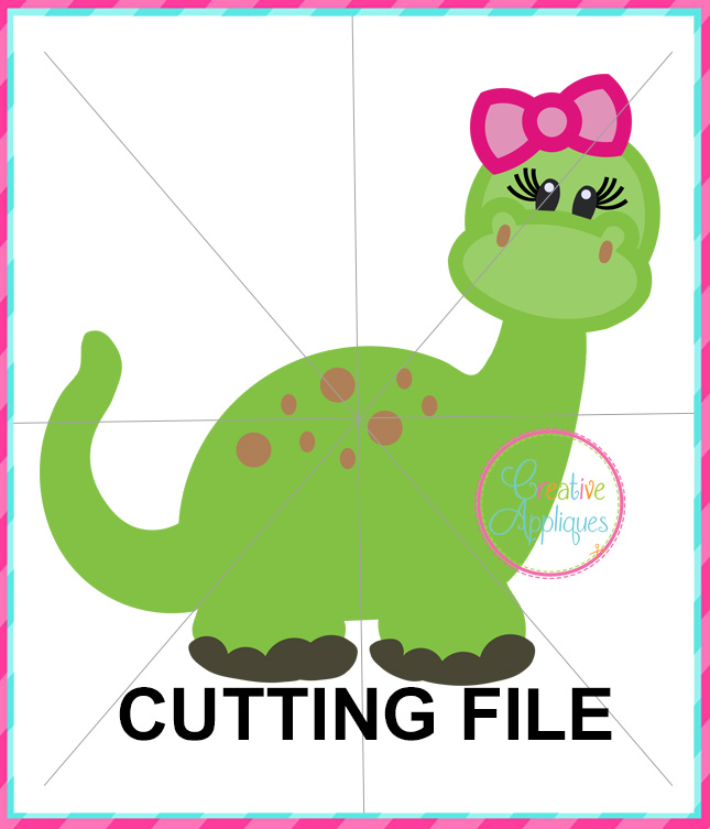 Download Girl Dinosaur Cutting File Creative Appliques