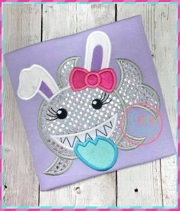 Easter Girl Shark Applique