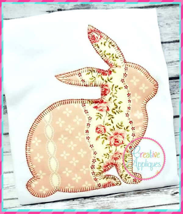 Blanket Stitch Silhouette Rabbit Applique - Image 6