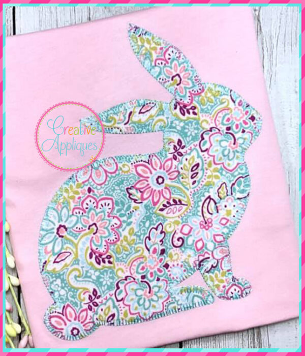 Blanket Stitch Silhouette Rabbit Applique - Image 5