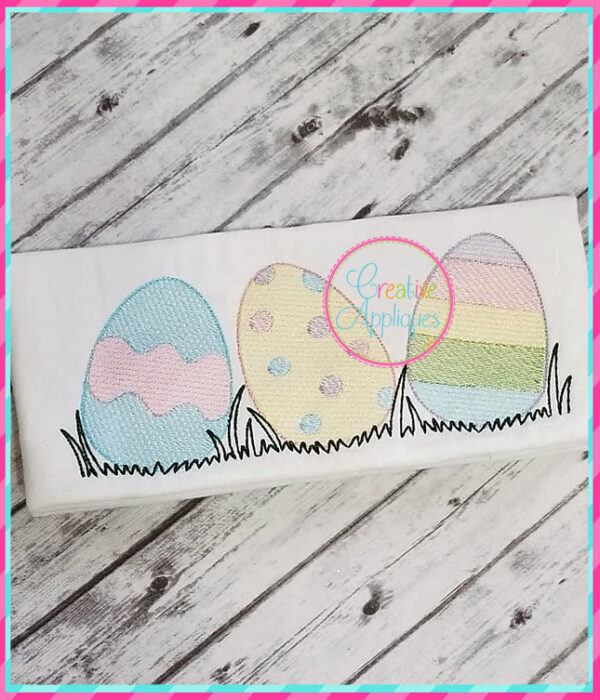 Sketch Stitch Easter Egg Trio Embroidery - Image 4