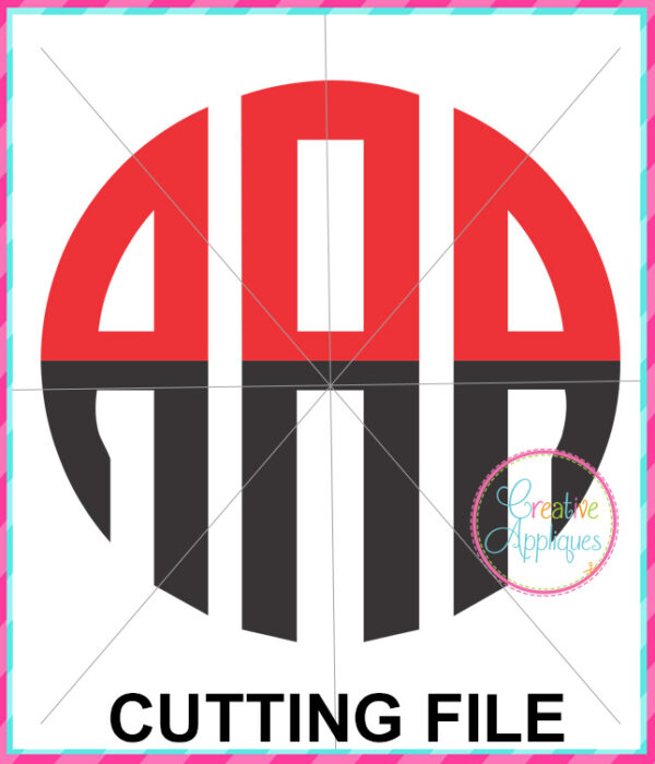 3 Letter Split Circle Monogram Cutting File