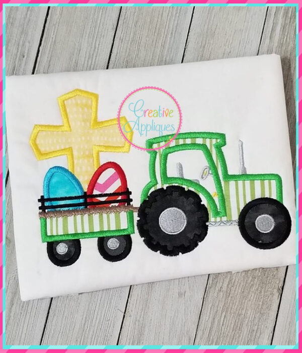 Tractor Cross Eggs Applique - Image 2