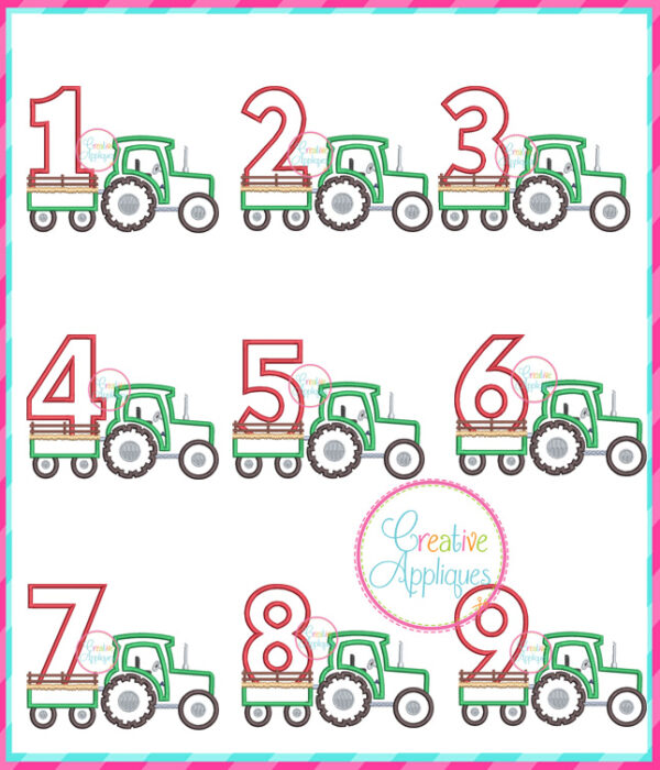 Birthday Tractor Applique Set - Image 2