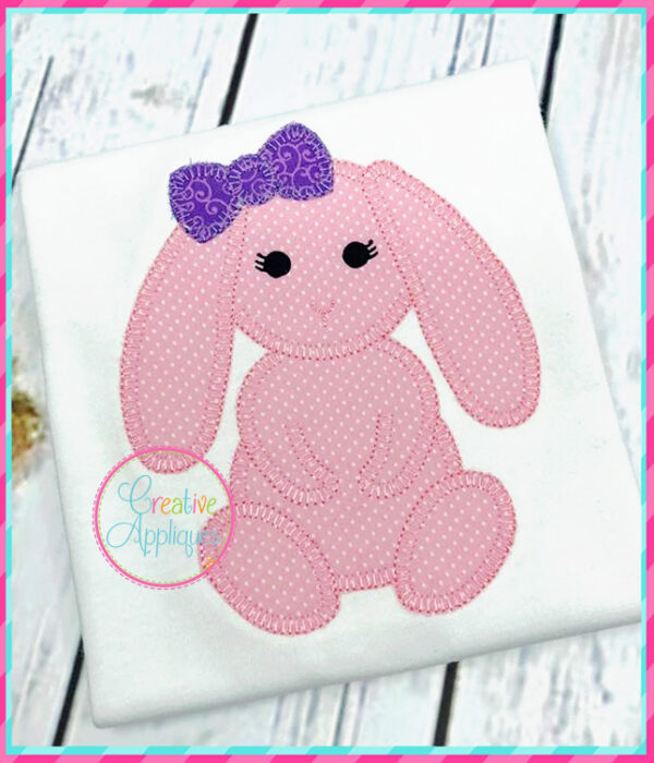 Blanket Stitch Flopped Eared Girl Rabbit Applique - Image 8