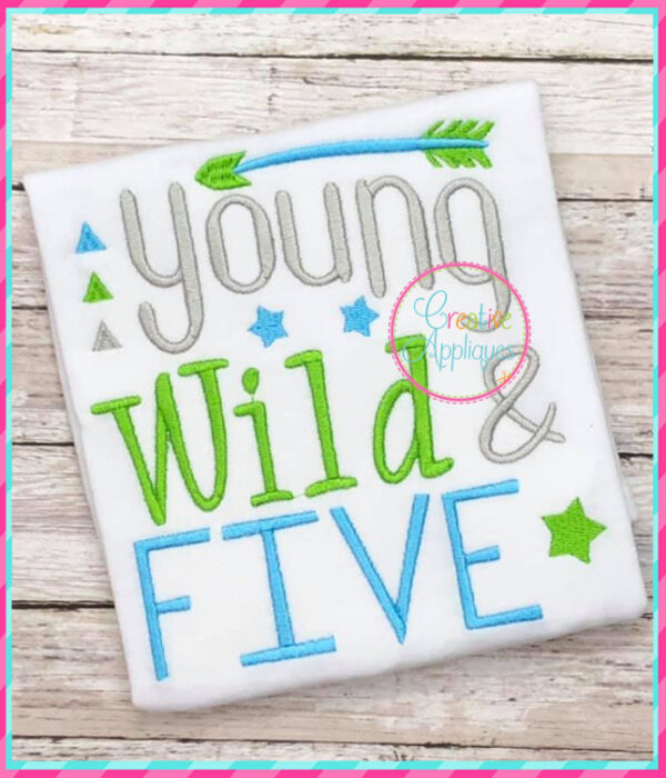 Boy Young Wild and Birthday Embroidery Design Set - Image 6